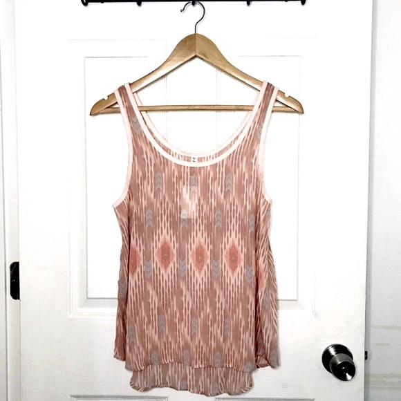 Sheer Pastel Psychedelic Hippie Native Tribal Aztec Geometric Tank Top - Picture 1 of 3